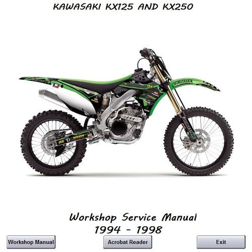 Product picture Kawasaki KX125  KX250 Workshop Manual 1994 - 1998